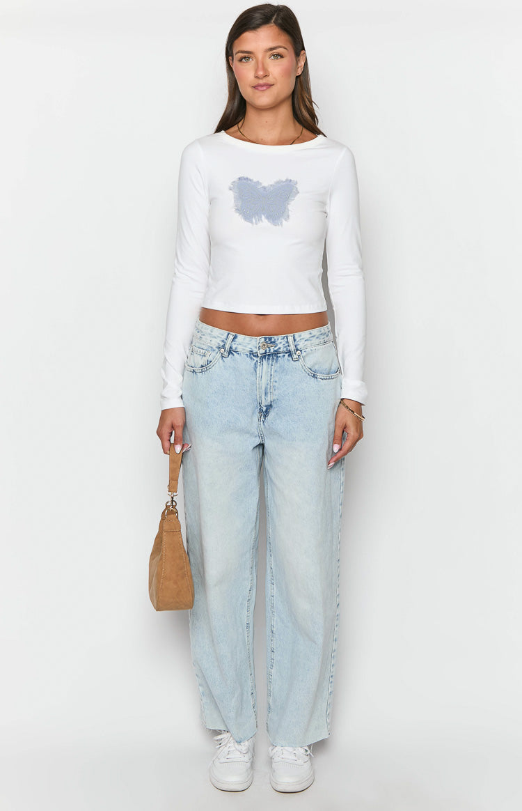 Harmonie White Long Sleeve Top-Vavasi.All Rights Reserved.