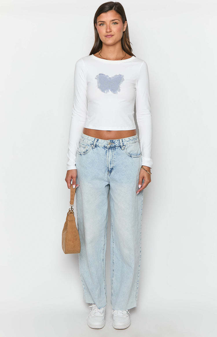 Harmonie White Long Sleeve Top-Vavasi.All Rights Reserved.