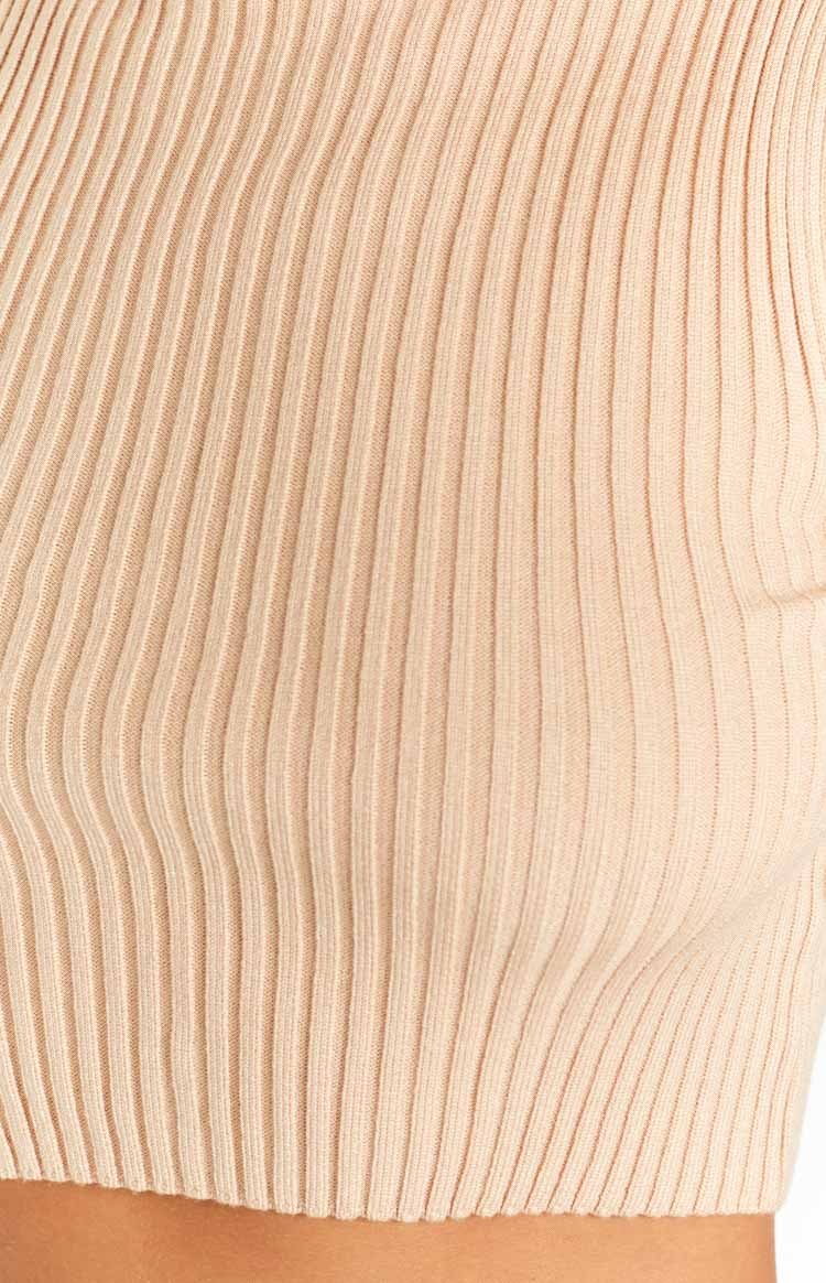 Halo Beige Knit Tank-Vavasi.All Rights Reserved.