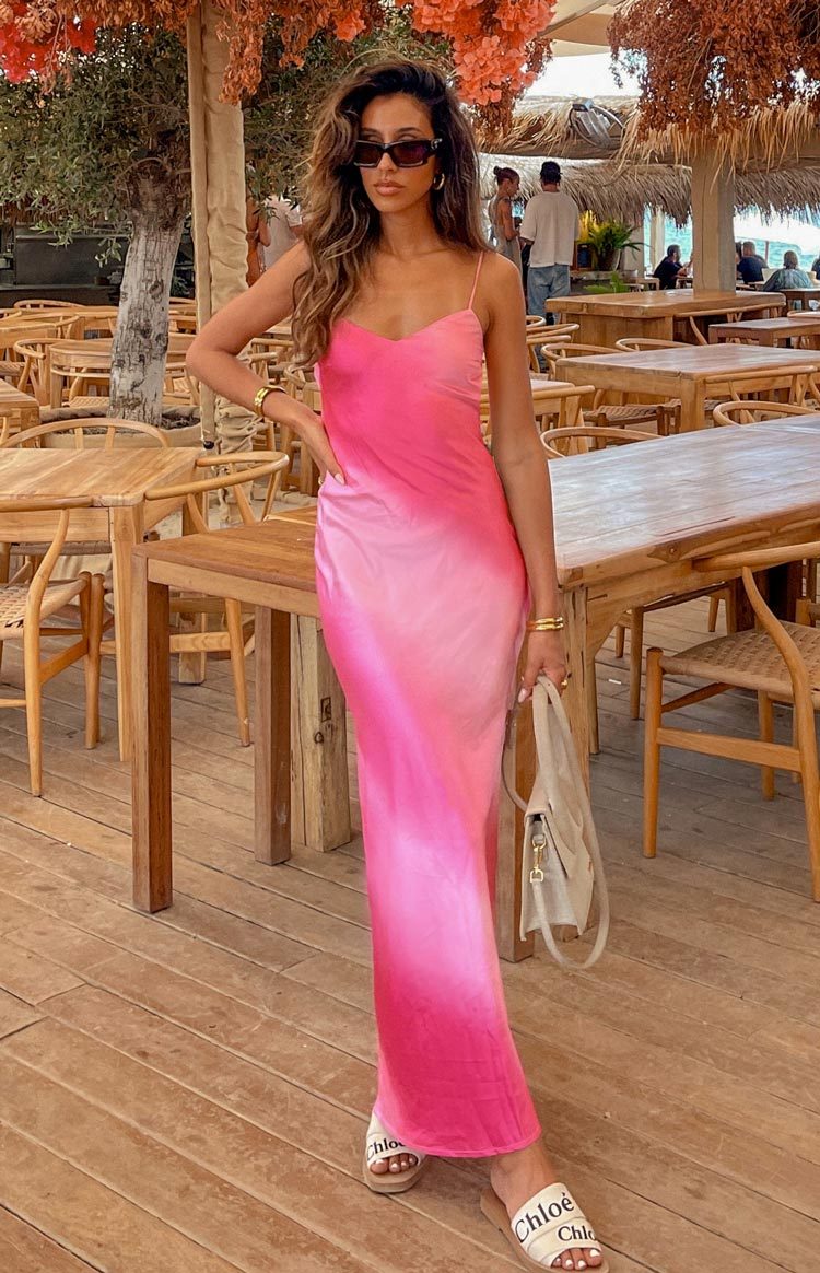 Hanna Pink Ombre Maxi Dress-Vavasi.All Rights Reserved.