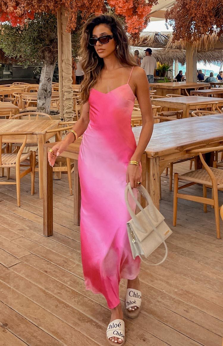 Hanna Pink Ombre Maxi Dress-Vavasi.All Rights Reserved.