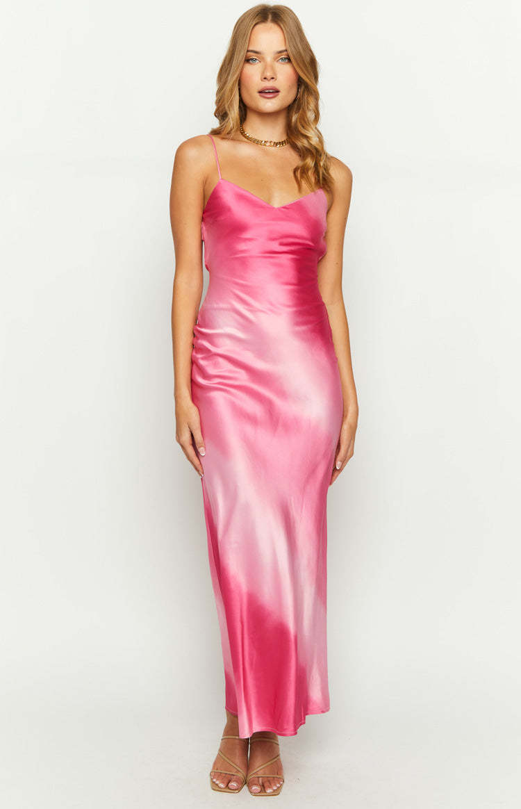 Hanna Pink Ombre Maxi Dress-Vavasi.All Rights Reserved.
