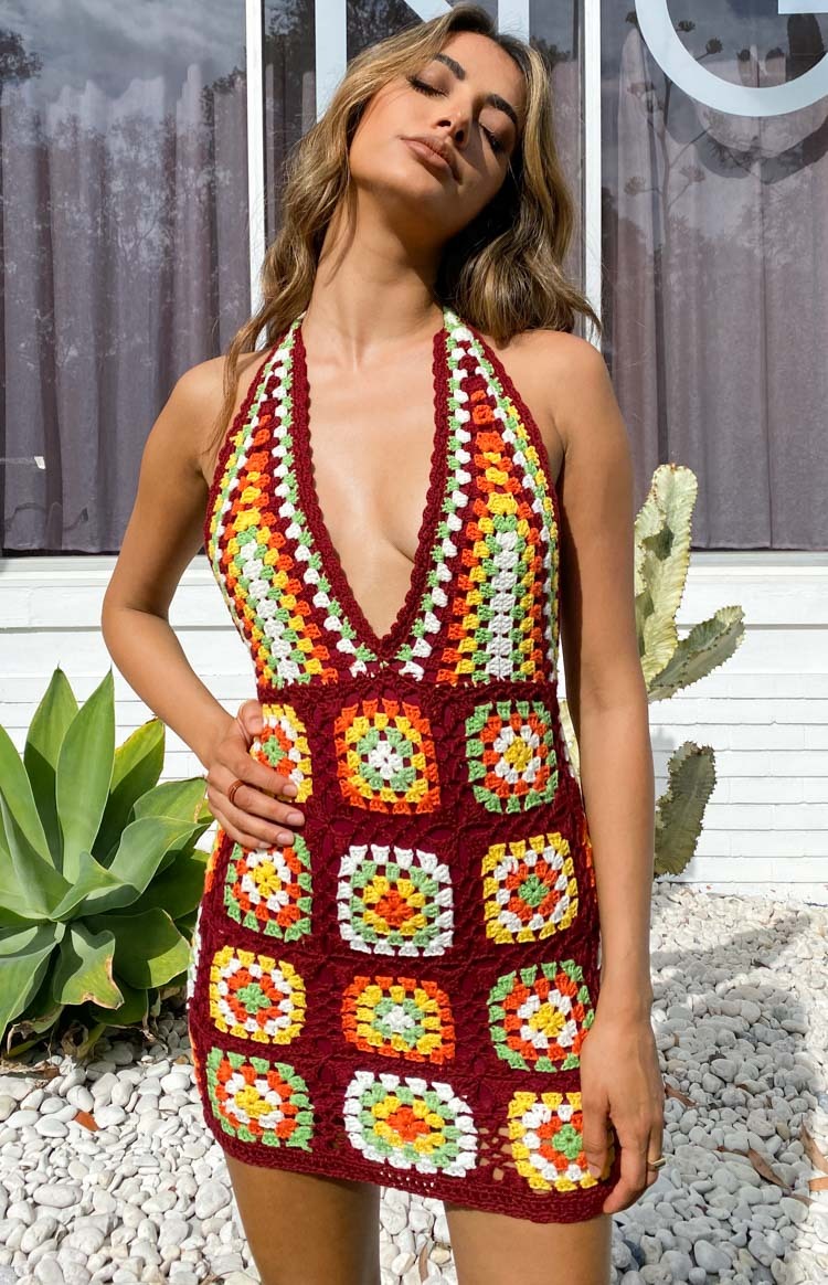 Harmon Crochet Dress Multi-Vavasi.All Rights Reserved.