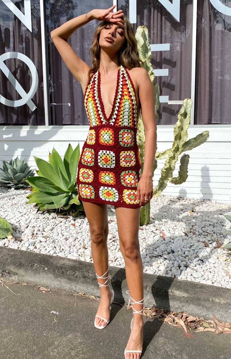 Harmon Crochet Dress Multi-Vavasi.All Rights Reserved.