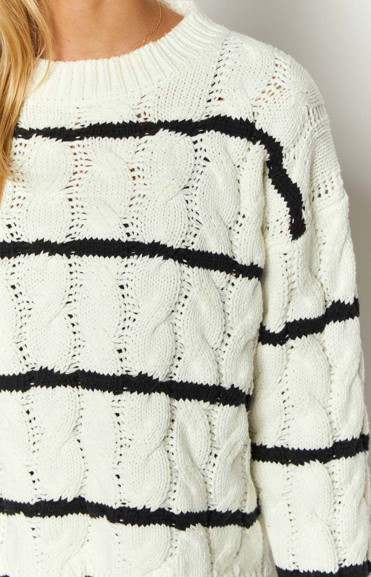Harmony White Striped Jumper-Vavasi.All Rights Reserved.