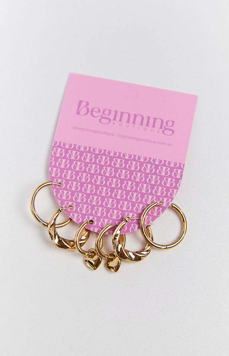 Harpie Gold Hoop Earrings 3 Pack-Vavasi.All Rights Reserved.