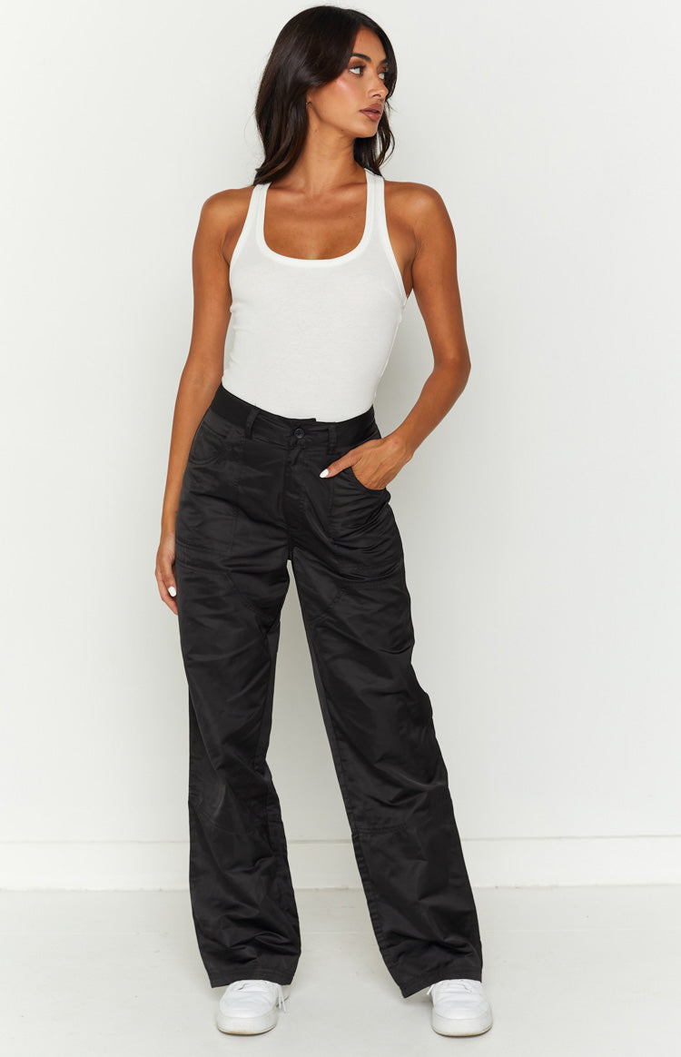 Hartley Black Nylon Pants-Vavasi.All Rights Reserved.