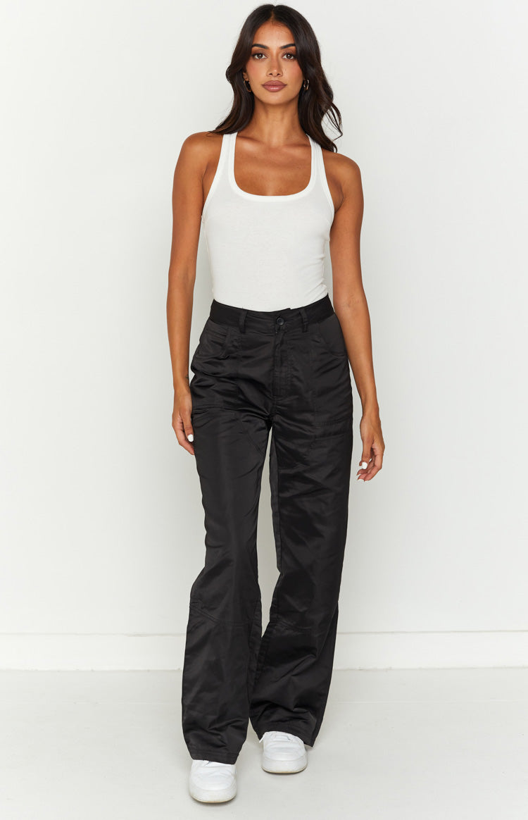 Hartley Black Nylon Pants-Vavasi.All Rights Reserved.
