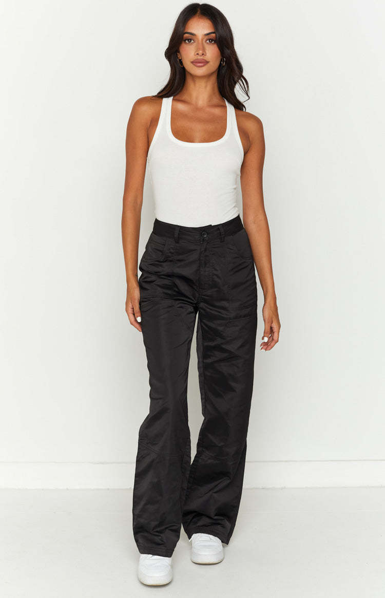 Hartley Black Nylon Pants-Vavasi.All Rights Reserved.