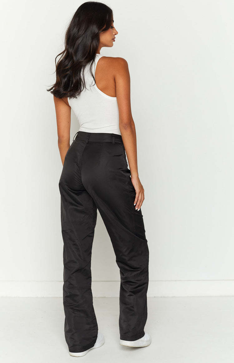 Hartley Black Nylon Pants-Vavasi.All Rights Reserved.