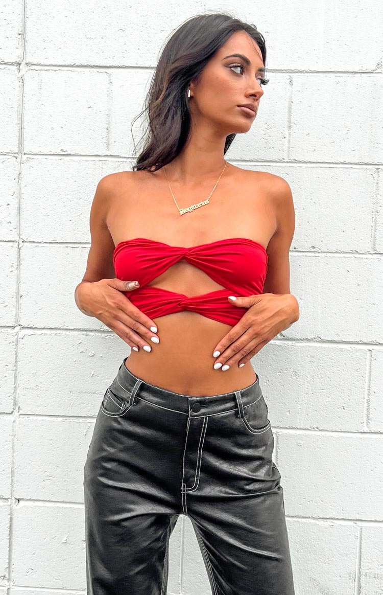 Havannah Red Bandeau Top-Vavasi.All Rights Reserved.