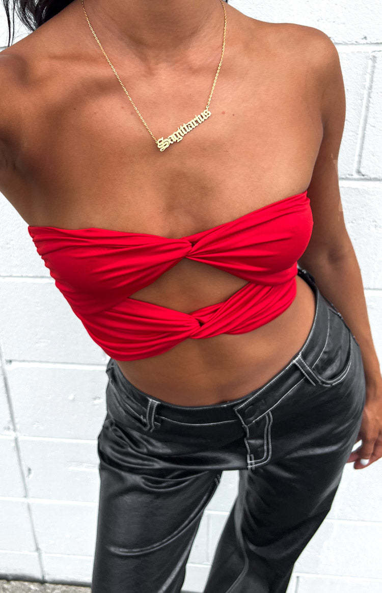 Havannah Red Bandeau Top-Vavasi.All Rights Reserved.
