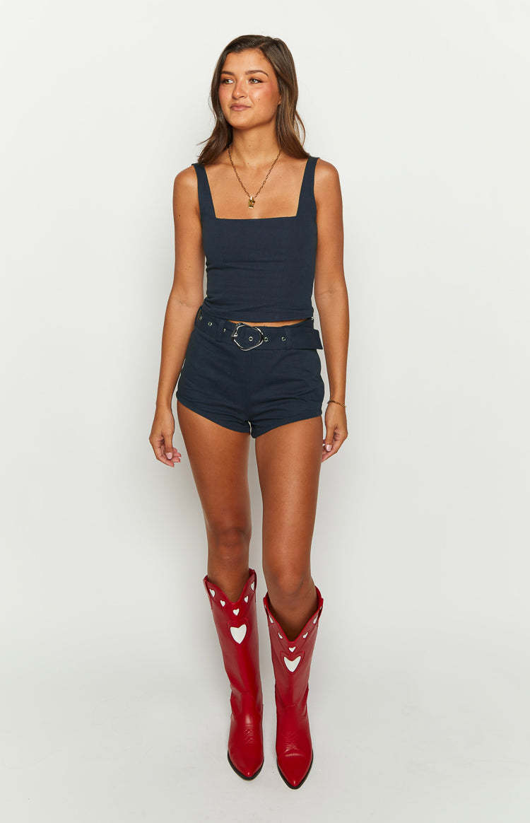 Headlines Navy Shorts-Vavasi.All Rights Reserved.