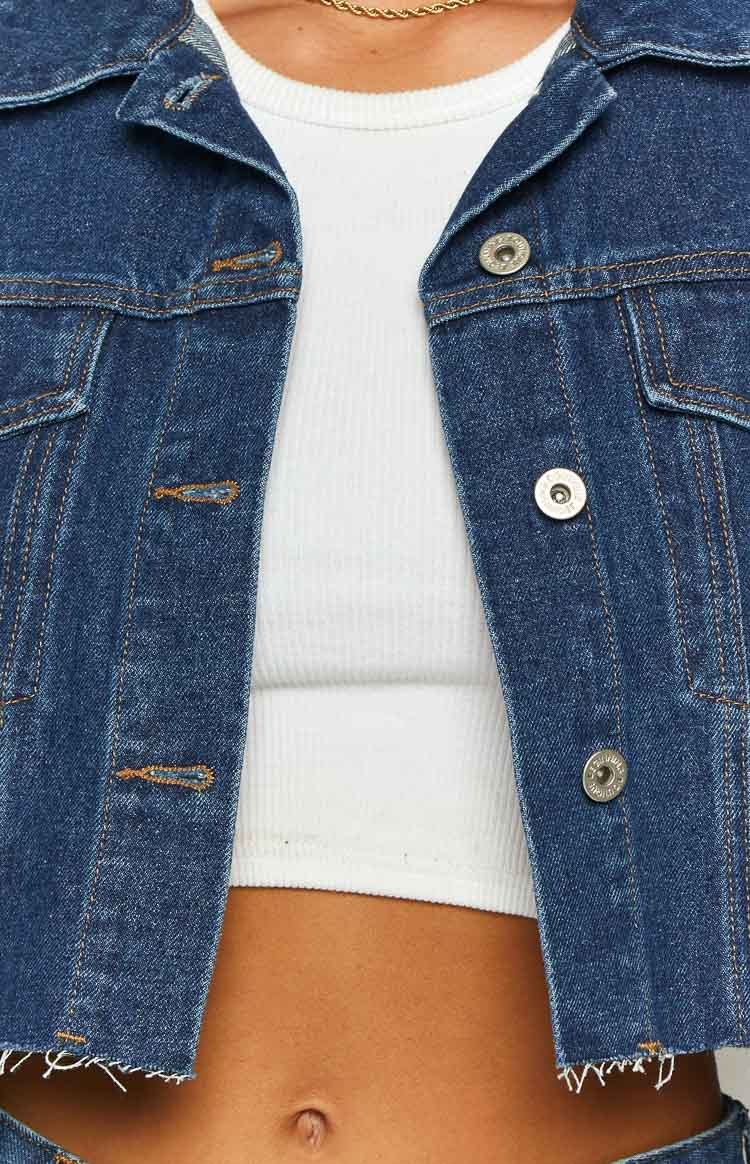 Helena Dark Wash Denim Cropped Jacket-Vavasi.All Rights Reserved.