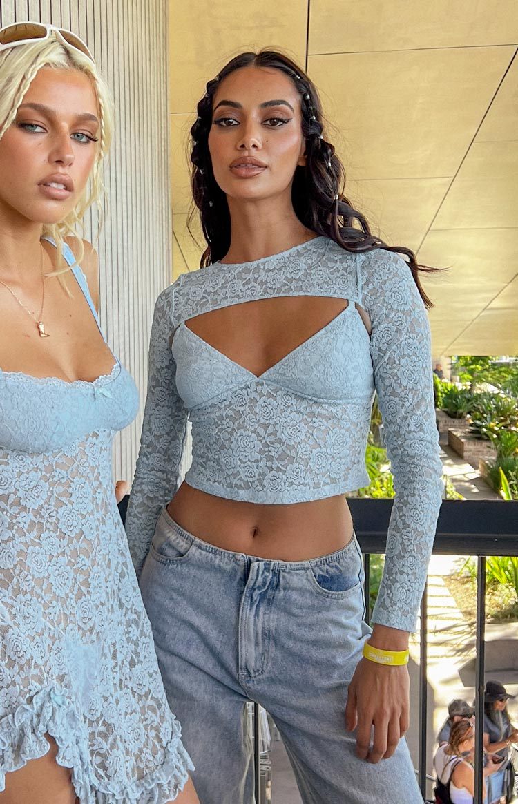 Here With Me Blue Lace Cami and Shrug Set-Vavasi.All Rights Reserved.
