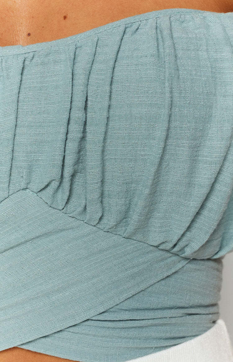 Heritage Wrap Top Sage-Vavasi.All Rights Reserved.