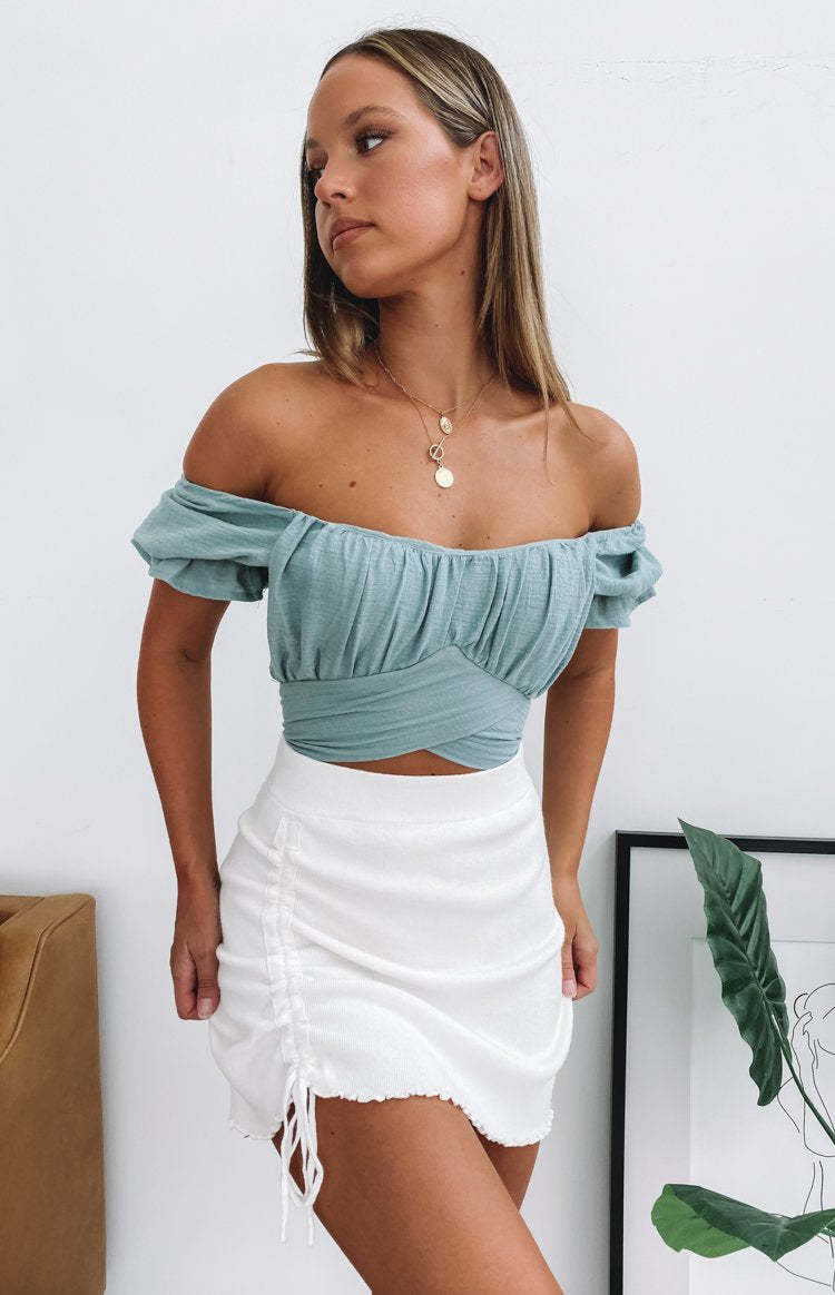 Heritage Wrap Top Sage-Vavasi.All Rights Reserved.