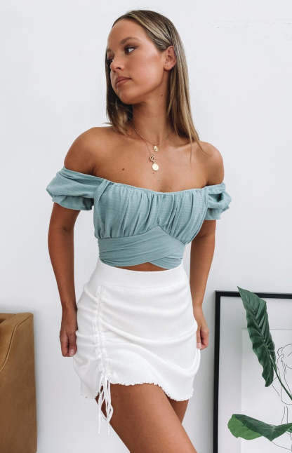 Heritage Wrap Top Sage-Vavasi.All Rights Reserved.