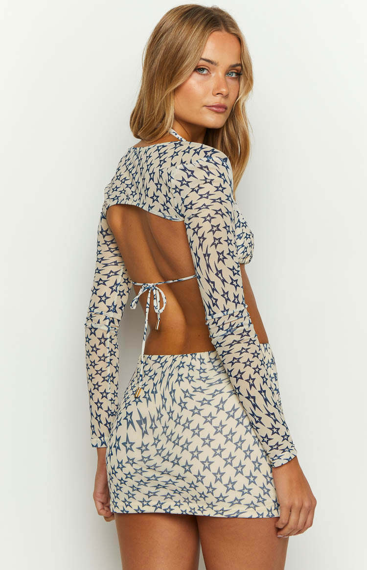 High Volume Star Print Mini Skirt-Vavasi.All Rights Reserved.