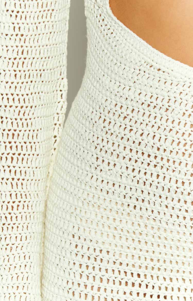 Hillary White Knit Mini Dress-Vavasi.All Rights Reserved.