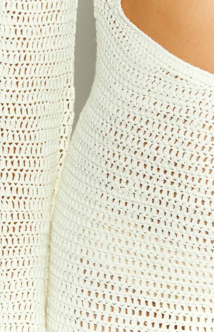 Hillary White Knit Mini Dress-Vavasi.All Rights Reserved.