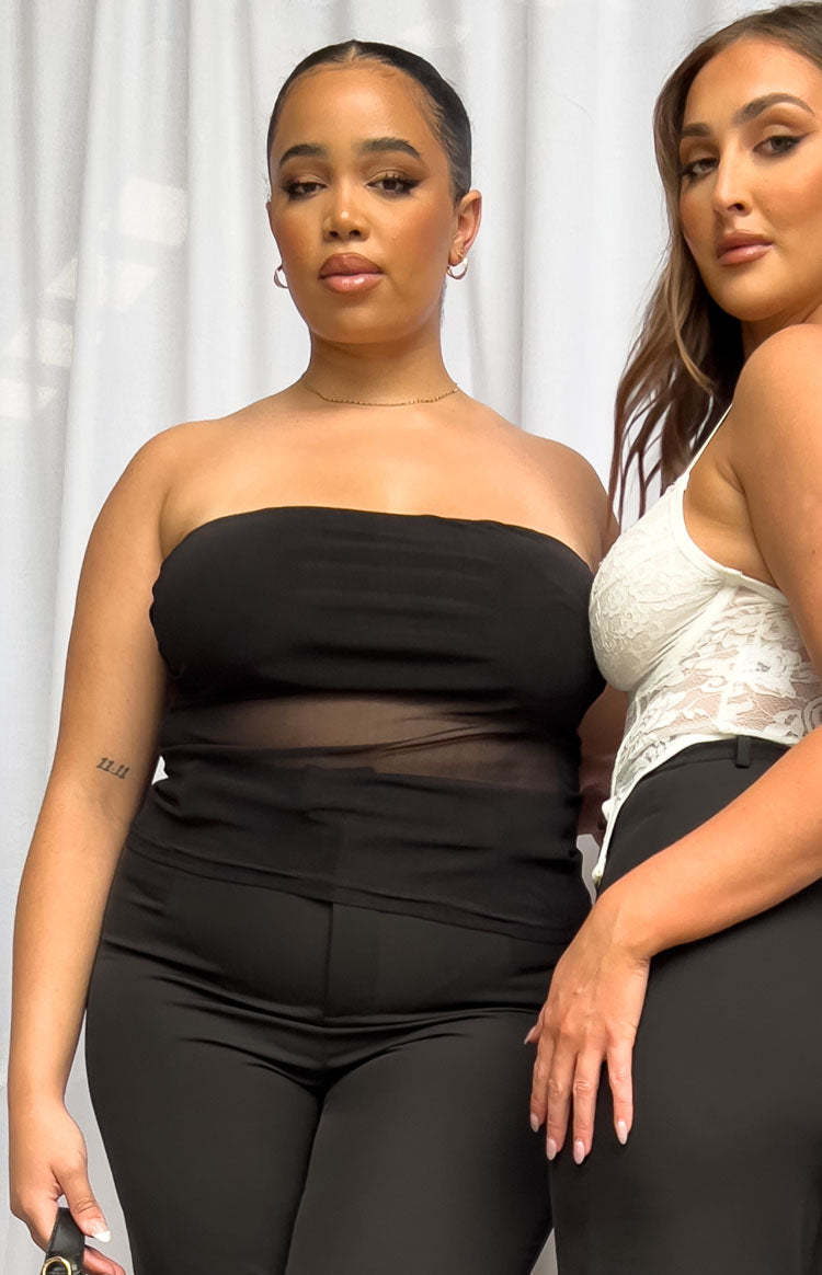 Hilux Black Mesh Bandeau Top-Vavasi.All Rights Reserved.