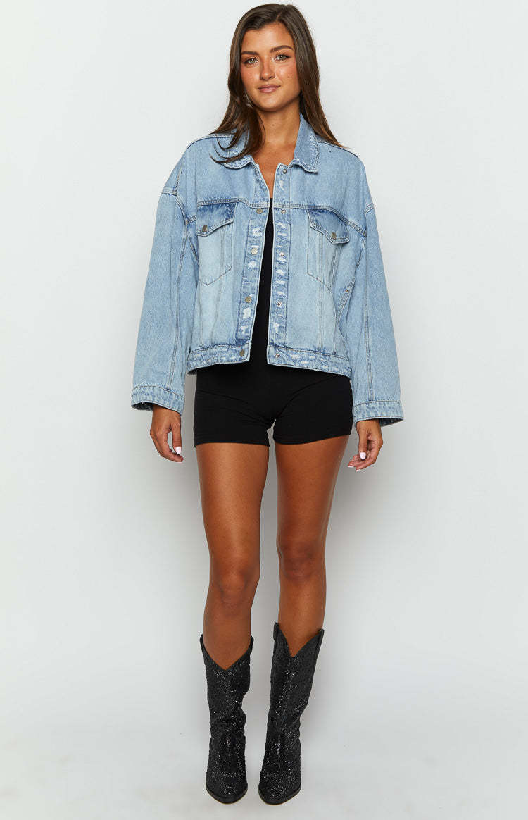 Hugo Light Wash Oversized Denim Jacket-Vavasi.All Rights Reserved.