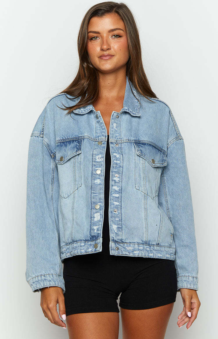 Hugo Light Wash Oversized Denim Jacket-Vavasi.All Rights Reserved.
