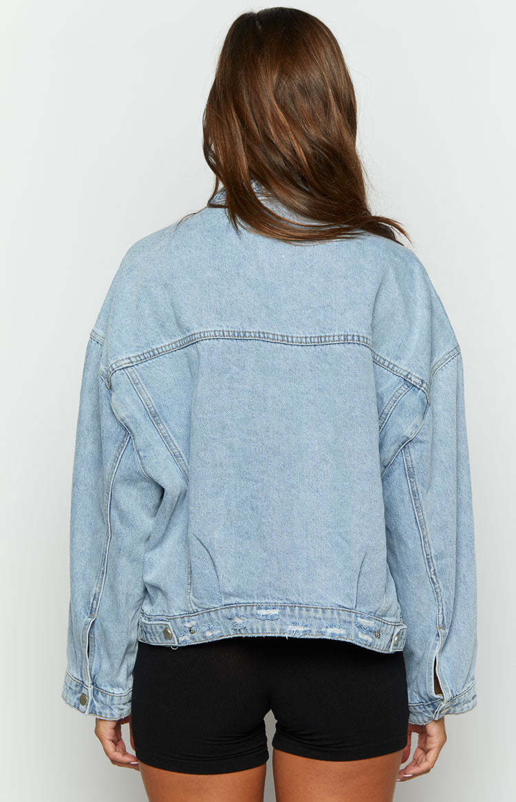 Hugo Light Wash Oversized Denim Jacket-Vavasi.All Rights Reserved.