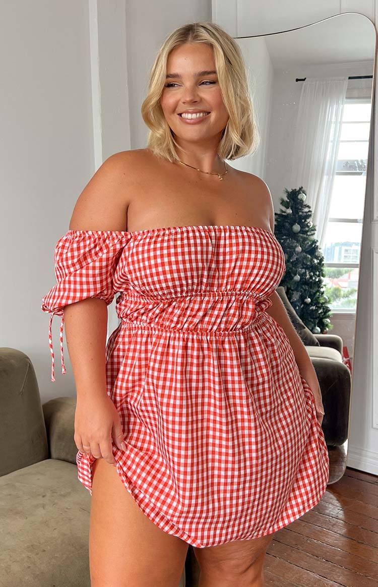 I'm Yours Red Gingham Mini Dress-Vavasi.All Rights Reserved.