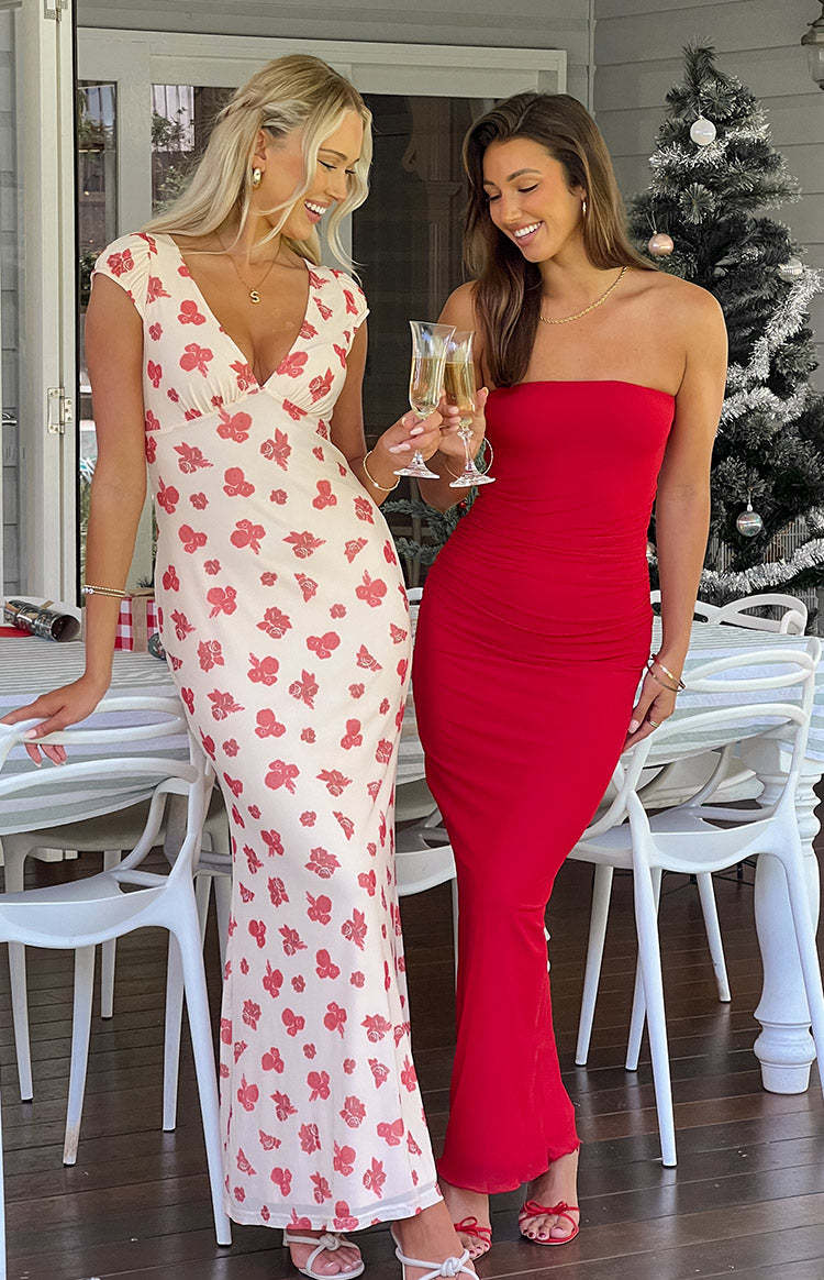 Imogen Red Maxi Dress-Vavasi.All Rights Reserved.