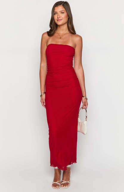 Imogen Red Maxi Dress-Vavasi.All Rights Reserved.