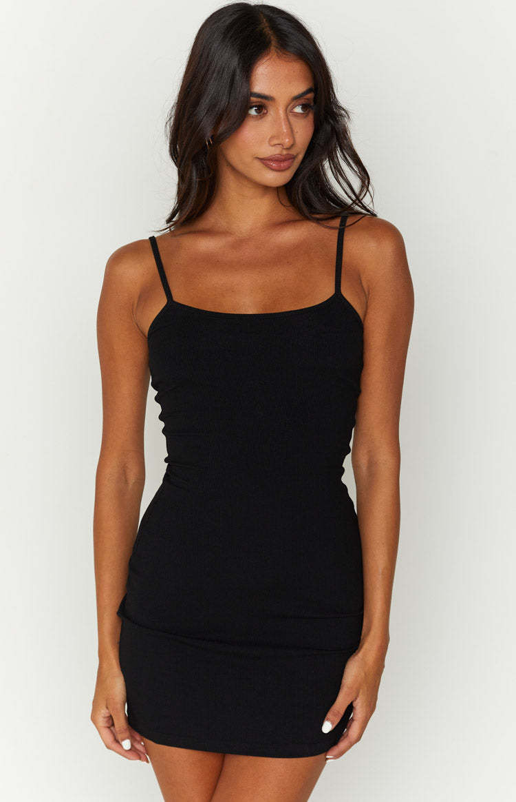 Ingrid Black Mini Slip Dress-Vavasi.All Rights Reserved.