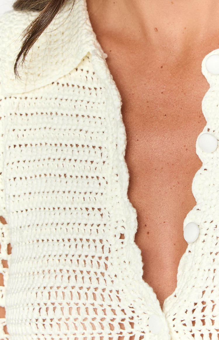 Ingrid Cream Crochet Mini Dress-Vavasi.All Rights Reserved.