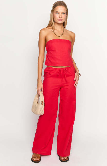 Ibiza Red Strapless Top-Vavasi.All Rights Reserved.