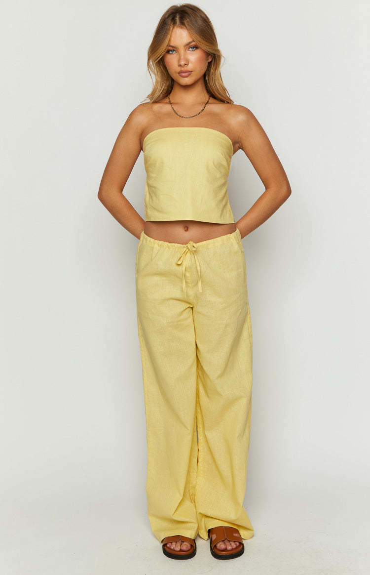 Ibiza Yellow Strapless Top-Vavasi.All Rights Reserved.
