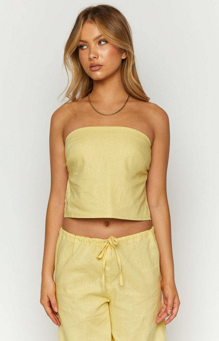 Ibiza Yellow Strapless Top-Vavasi.All Rights Reserved.