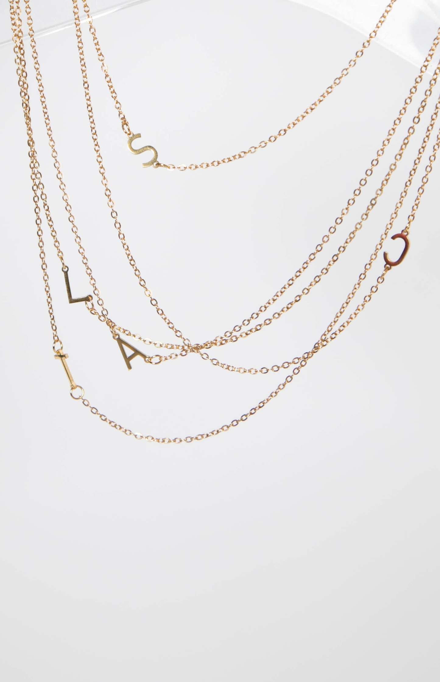Icy Elegance Gold Stainless Steel Initial Necklace-Vavasi.All Rights Reserved.