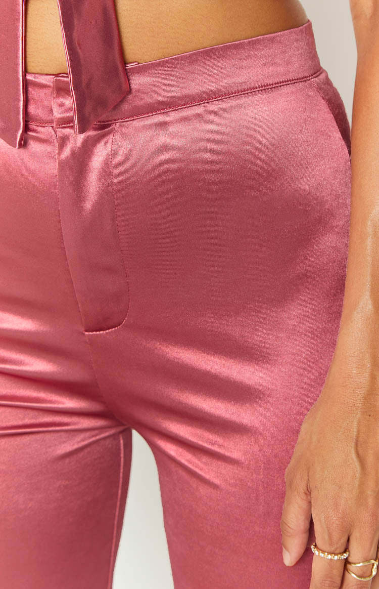 Indigo Pink High Waisted Flare Pants-Vavasi.All Rights Reserved.