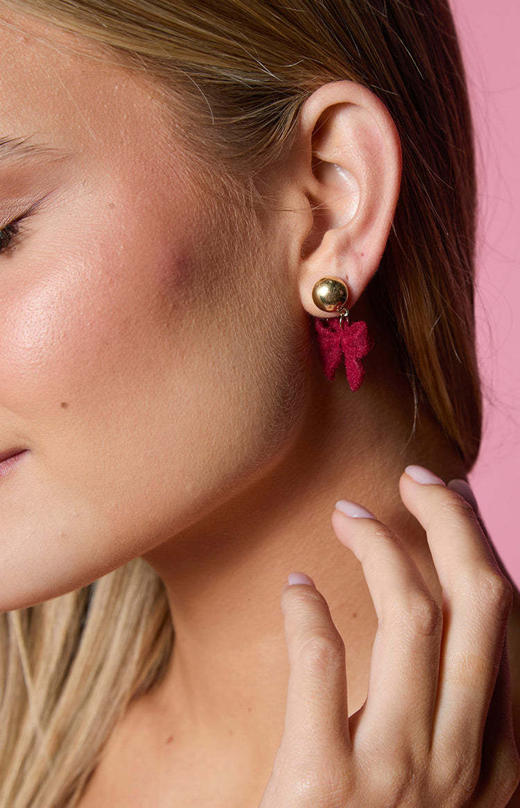 Isibel Red Bow Earrings (FREE over $110)-Vavasi.All Rights Reserved.