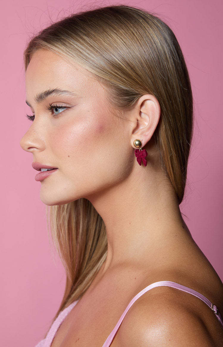 Isibel Red Bow Earrings (FREE over $110)-Vavasi.All Rights Reserved.