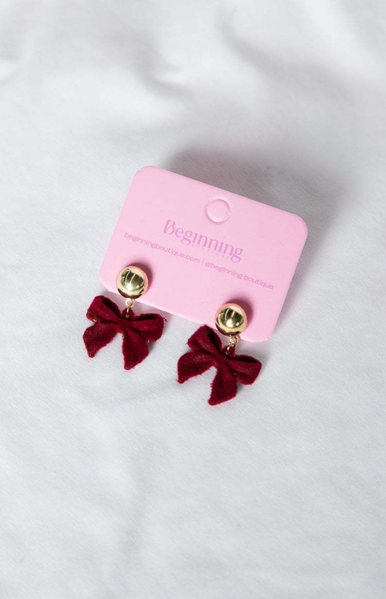 Isibel Red Bow Earrings (FREE over $110)-Vavasi.All Rights Reserved.