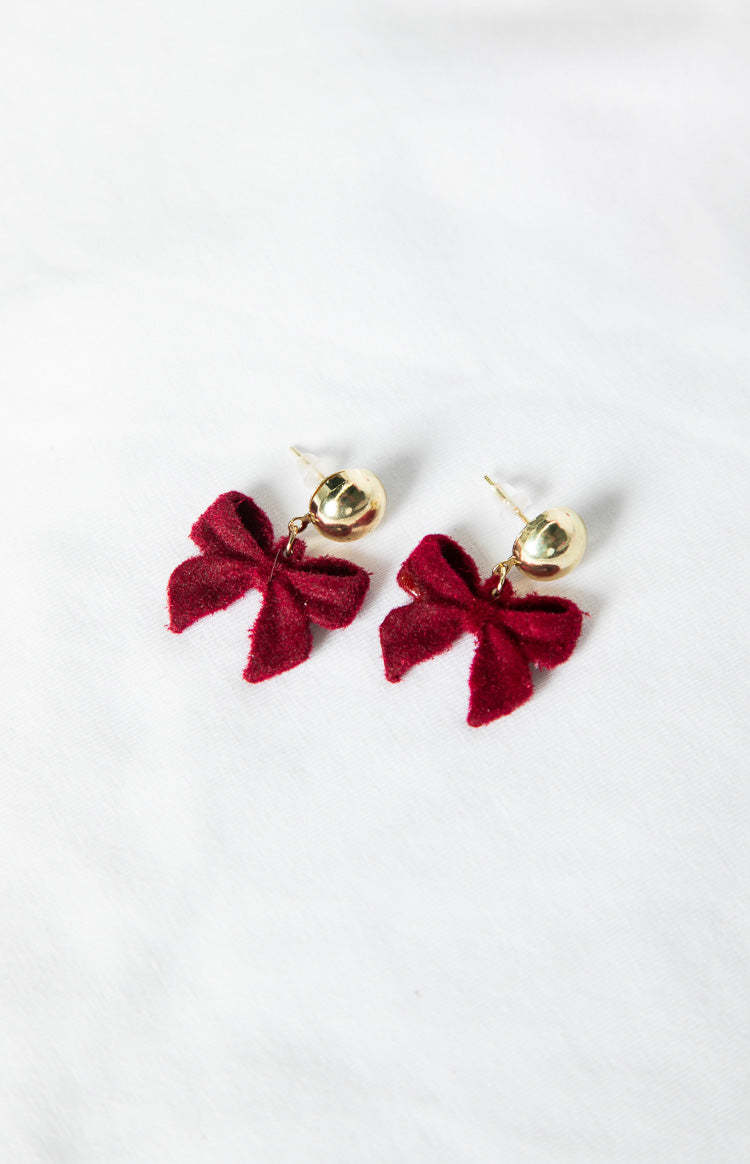 Isibel Red Bow Earrings (FREE over $110)-Vavasi.All Rights Reserved.
