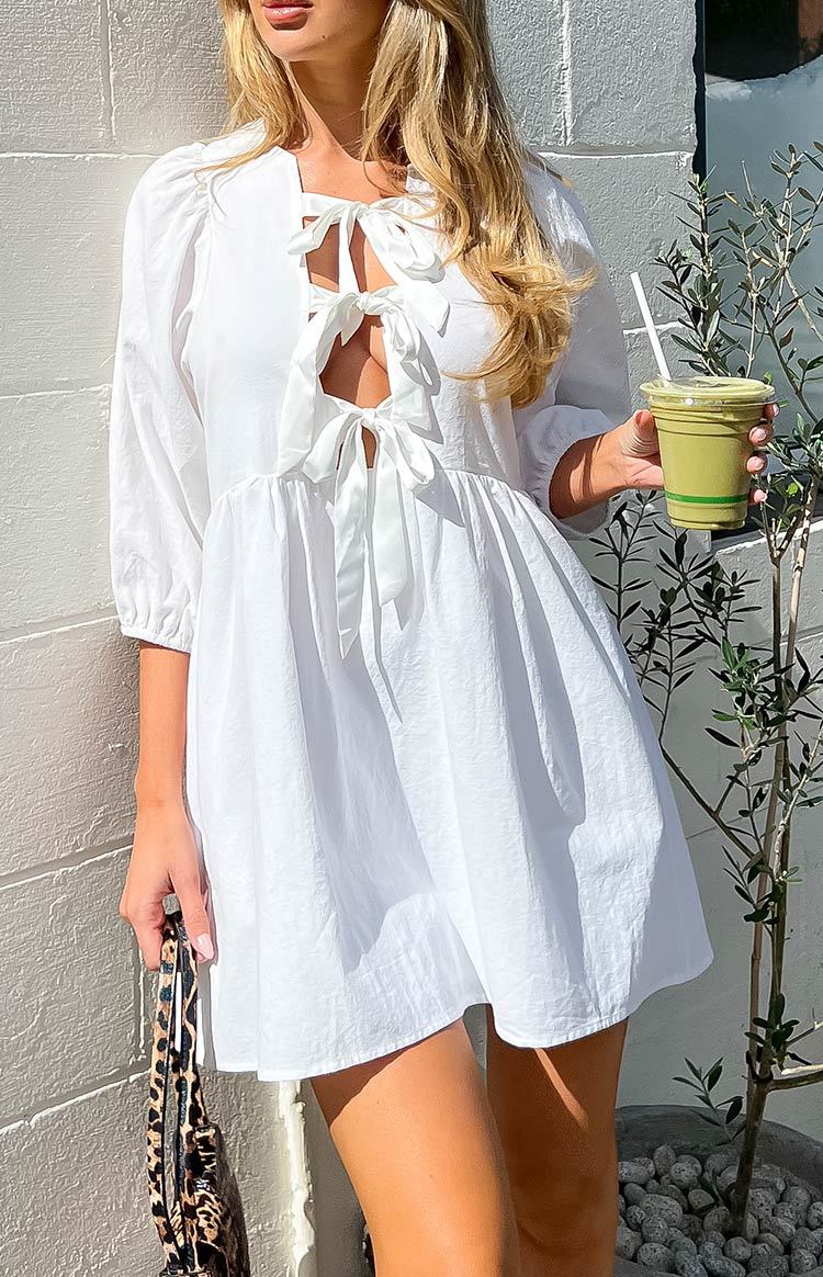 Issy White Mini Dress-Vavasi.All Rights Reserved.