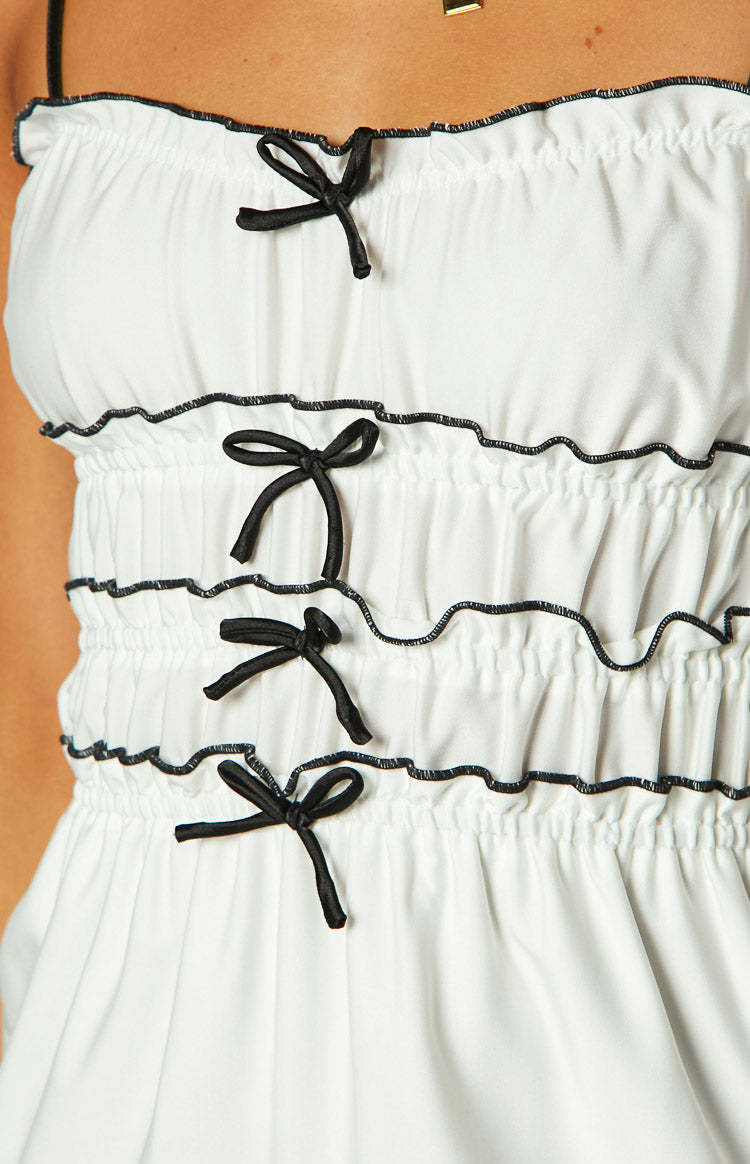 It Girl White Bow Mini Dress-Vavasi.All Rights Reserved.