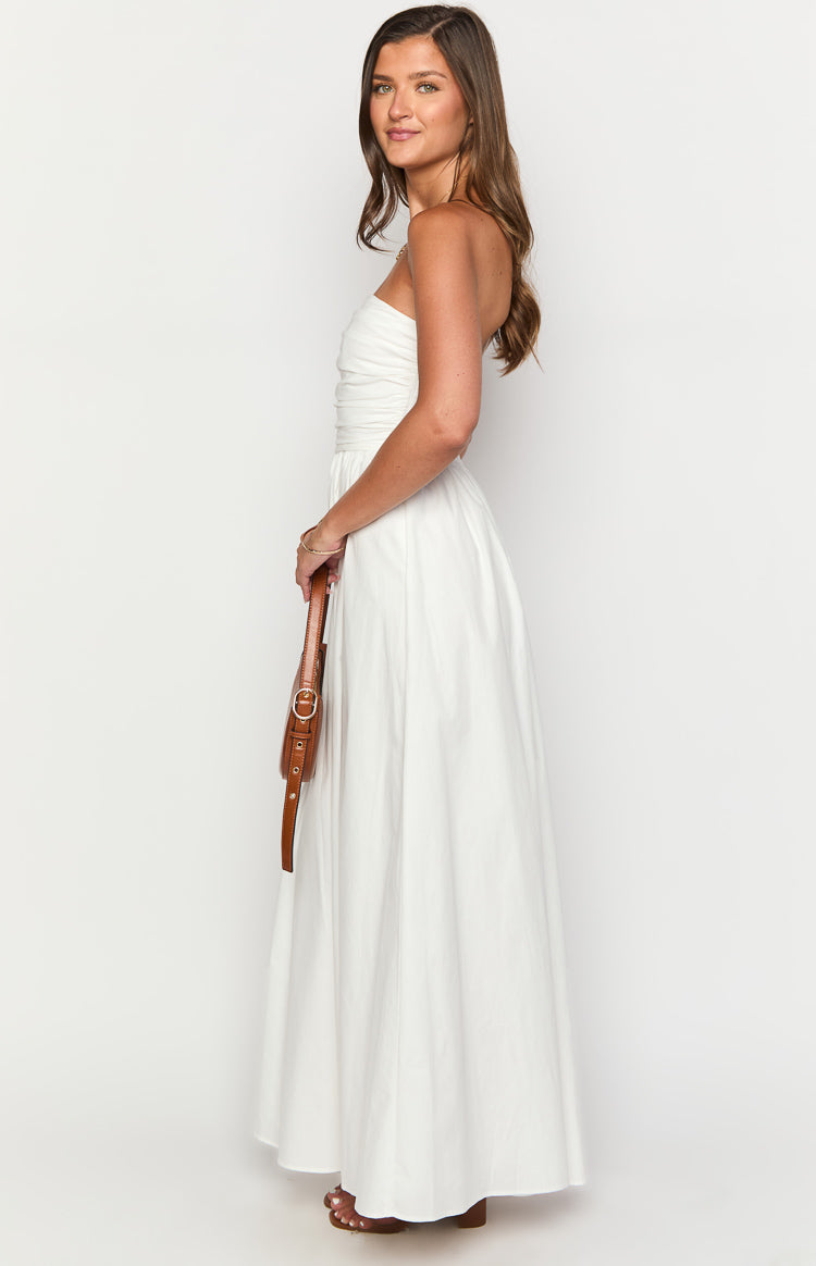 Josianne White Strapless Maxi Dress-Vavasi.All Rights Reserved.