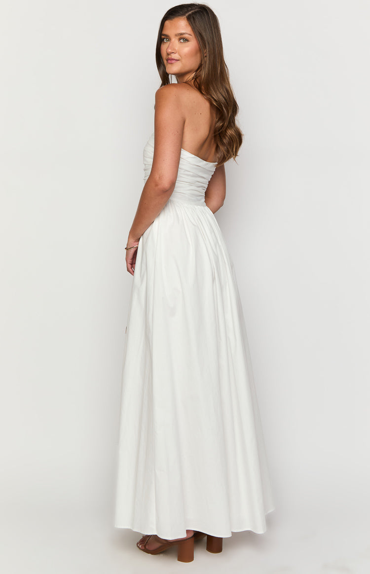 Josianne White Strapless Maxi Dress-Vavasi.All Rights Reserved.