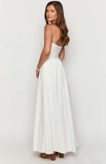 Josianne White Strapless Maxi Dress-Vavasi.All Rights Reserved.