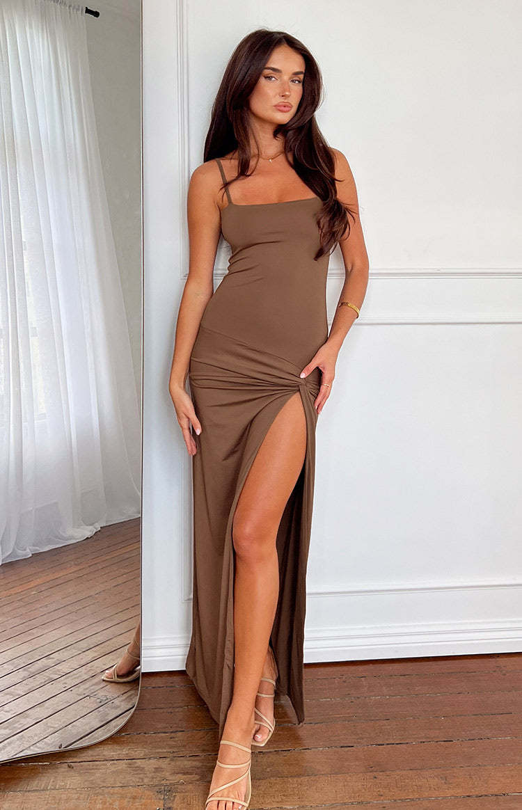 Jacinta Brown Maxi Dress-Vavasi.All Rights Reserved.