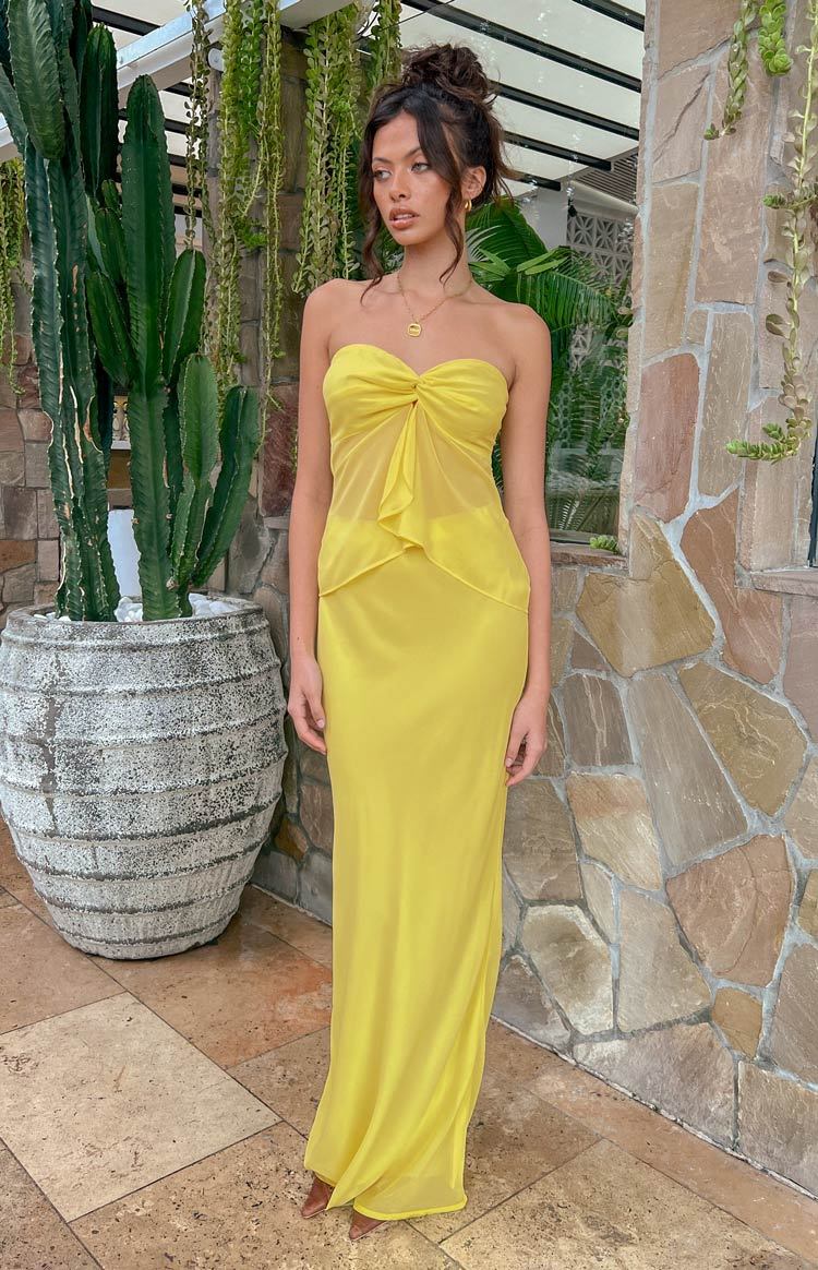Jacqulin Yellow Maxi Skirt-Vavasi.All Rights Reserved.